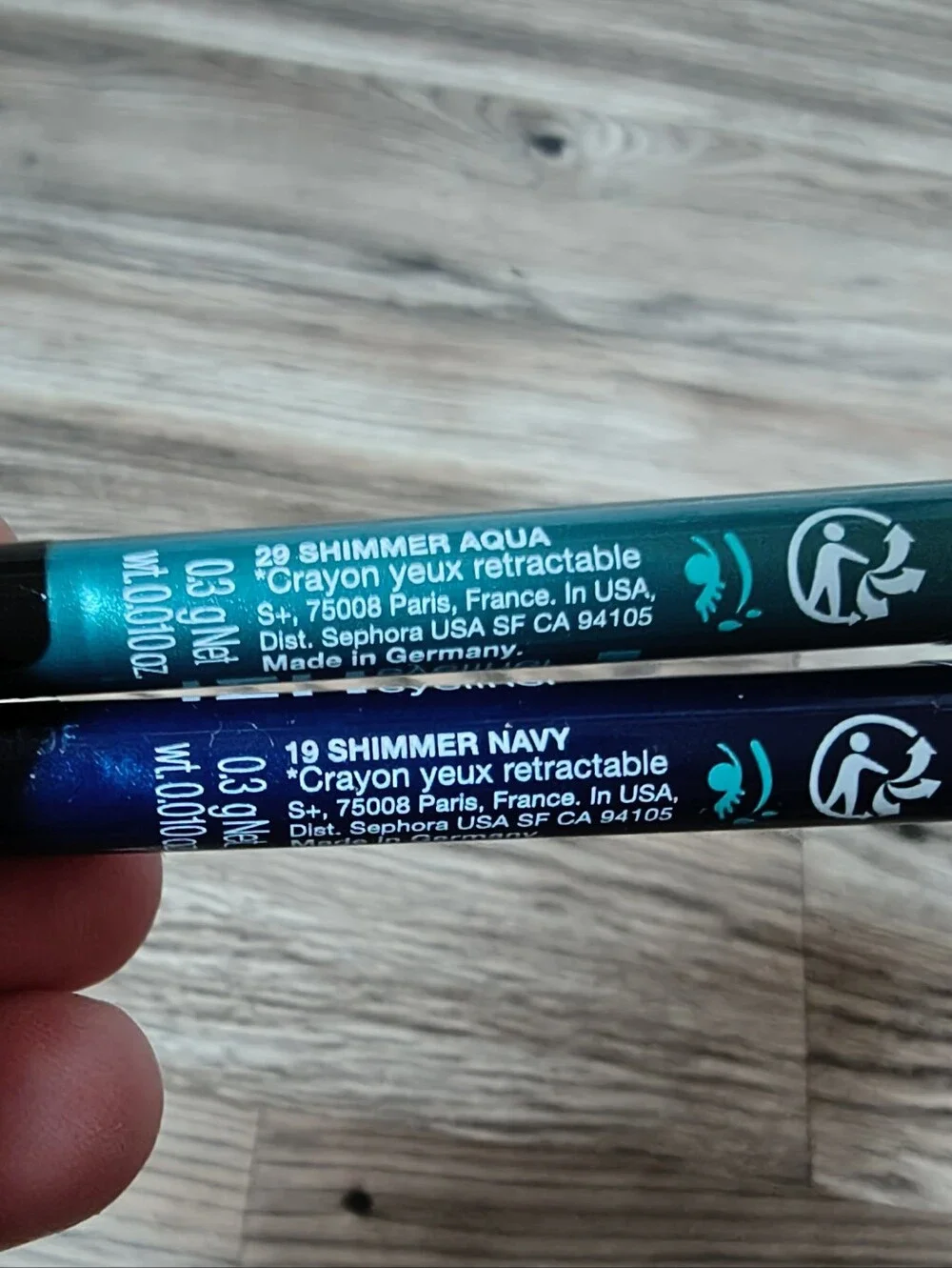 Sephora Retractable Eyeliner - Shimmer Navy And Shimmer Aqua